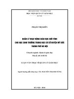 Quản lý hoạt động giáo dục giới tính cho học sinh trường THCS huyện Mỹ Đức thành phố Hà Nội (Luận văn thạc sĩ)