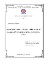 NGHIÊN cứu sản XUẤT sản PHẨM nước bí ĐAO có bổ SUNG THẠCH NHA ĐAM ĐÓNG CHAI 