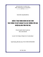 Quản lý hoạt động đánh giá học sinh theo thông tư 30TTBGDĐT tại các trường tiểu học huyện Hạ Hòa tỉnh Phú Thọ (Luận văn thạc sĩ)