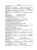 Trắc nghiệm Ứng dụng di truyền học thi CĐ-ĐH