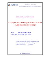XÂY DỰNG HACCP CHO QUY TRÌNH sản XUẤT cá đỏ FILLET cấp ĐÔNG IQF 