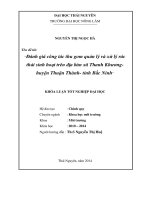 Đánh giá công tác thu gom quản lý và xử lý rác thải sinh hoạt trên địa bàn xã thanh khương  huyện thuận thành  tỉnh bắc ninh 