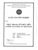 LUẬN văn QUẢN TRỊ KINH DOANH thực trạng tổ chức tiền lương tại tổng công ty XDCTGT6 