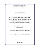 Quản lý hoạt động tổ chuyên môn ở các trường THPT huyện Yên Lạc, tỉnh Vĩnh Phúc theo định hướng đổi mới giáo dục (Luận văn thạc sĩ)