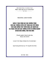 Quản lý hoạt động dạy học chương trình GDTX cấp THPT theo định hướng phát triển năng lực người học tại TTGDTXHN huyện Kiến Xương, tỉnh Thái Bình (Luận văn thạc sĩ)