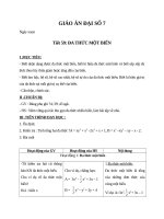 Giáo án Đại số 7 chương 4 bài 7: Đa thức một biến