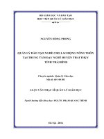 Quản lý đào tạo nghề cho lao động nông thôn tại trung tâm dạy nghề huyện Thái Thụy, tỉnh Thái Bình (Luận văn thạc sĩ)