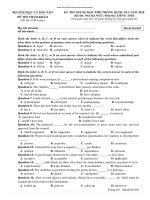 Đề thi tham khảo  PTTH quốc gia năm 2018 môn tiếng anh 