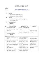 Giáo án Đại số 7 chương 4 bài 4: Đơn thức đồng dạng