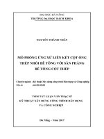 Mô phỏng ứng xử liên kết cột ống thép nhồi bê tông với sàn phẳng bê tông cốt thép