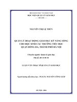 Quản lý hoạt động giáo dục kỹ năng sống cho học sinh các trường tiểu học quận Đống Đa, thành phố Hà Nội (Luận văn thạc sĩ)