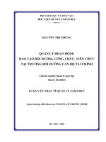 Quản lý hoạt động đào tạo bồi dưỡng công chức, viên chức tại trường bồi dưỡng cán bộ tài chính (Luận văn thạc sĩ)