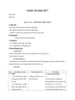 Giáo án Đại số 7 chương 4 bài 4: Đơn thức đồng dạng