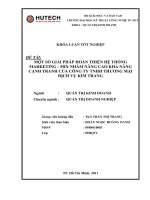 MỘT số GIẢI PHÁP HOÀN THIỆN hệ THỐNG MARKETING   MIX NHẰM NÂNG CAO KHẢ NĂNG CẠNH TRANH của CÔNG TY TNHH THƯƠNG mại DỊCH vụ KIM TRANG 