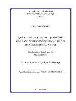 Quản lý đào tạo nghề tại trường cao đẳng nghề công nghệ cao Hà Nội đáp ứng nhu cầu xã hội (Luận văn thạc sĩ)