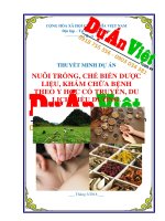 Dự án khu nuôi trồng, chế biến dược liệu và khám chữa bệnh theo y học cổ truyền và du lịch điều dưỡng   hà nội 