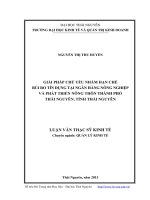 Giải pháp chủ yếu nhằm hạn chế rủi ro tín dụng tại ngân hàng nông nghiệp và phát triển nông thôn thành phố thái nguyên, tỉnh thái nguyên (Luận án tiến sĩ)