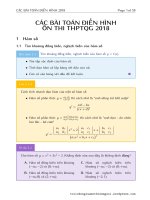 Các bài toán điển hình ôn thi THPTQG 2018  chuyên đề hàm số 