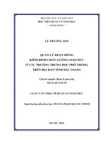 Quản lý hoạt động kiểm định chất lượng giáo dục ở các trường trung học phổ thông trên địa bàn tỉnh Bắc Giang (Luận văn thạc sĩ)