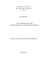 Quản lý đội ngũ giảng viên trường Đại Học Hoa Lư trong giai đoạn hiện nay (Luận văn thạc sĩ)