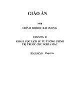 BÀI SOẠN GIẢNG môn CHÍNH TRỊ học KHÁI lược LỊCH sử tư TƯỞNG CHÍNH TRỊ TRƯỚC CHỦ NGHĨA mác
