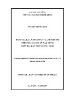 Đánh giá khả năng hoàn thành tiến độ thi công các dự án xây dựng trên địa bàn tỉnh quảng ngãi