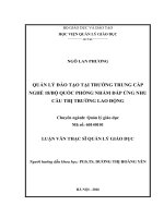 Quản lý đào tạo tại trường trung cấp nghề số 18Bộ Quốc Phòng nhằm đáp ứng nhu cầu thị trường lao động (Luận văn thạc sĩ)