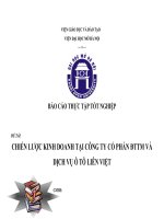 BÁO CÁO THỰC TẬP TỐT NGHIỆP: CHIẾN LƯỢC KINH DOANH TẠI CÔNG TY CỔ PHẦN ĐTTM VÀDỊCH VỤ Ô TÔ LIÊN VIỆT