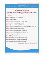 NGÂN HÀNG CÂU HỎI SINH HOẠT CÔNG DÂN SINH VIÊN ĐẦU KHOÁ