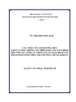 Các nhân tố ảnh hưởng đến chất lượng thông tin trên báo cáo tài chính đối với các công ty niêm yết có giao dịch sản phẩm phái sinh trên thị trường chứng khoán 