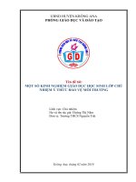 Một số kinh nghiệm  giáo dục học sinh lớp chủ nhiệm ý thức bảo vệ môi trường