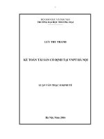 LUẬN VĂN KẾ TOÁN TÀI SẢN CỐ ĐỊNH TẠI VNPT HÀ NỘI
