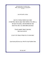 Quản lý hoạt động dạy học ở trường trung học phổ thông Ứng Hòa A thành phố Hà Nội đáp ứng yêu cầu đổi mới giáo dục (Luận văn thạc sĩ)