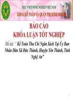 Kế toán thu chi ngân sách tại ủy ban nhân dân xã đức thành, huyện yên thành, tỉnh nghệ an 