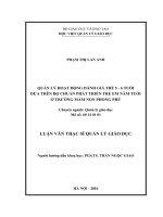 Quản lý hoạt động đánh giá trẻ 5  6 tuổi dựa trên Bộ chuẩn phát triển trẻ em 5 tuổi ở trường mầm non Phong Phú (Luận văn thạc sĩ)