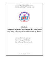 nâng cao chất lượng dạy tiếng việt và tăng cường tiếng việt cho trẻ mầm non dân tộc thiểu số