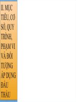 MỤC TIÊU, cơ sở, QUY TRÌNH, PHẠM VI và đối TƯỢNG áp DỤNG đấu THẦU 