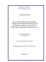 Quản lý hoạt động giáo dục đạo đức cho học sinh ở trường trung học cơ sở Chùa Hang I  Đồng Hỷ  Thái Nguyên trong bối cảnh đổi mới giáo dục hiện nay (Luận văn thạc sĩ)