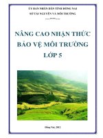 NÂNG CAO NHẬN THỨC BẢO VỆ MÔI TRƯỜNG LỚP 5