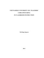 VIETNAMESE UNIVERSITY EFL TEACHERS’ CODE-SWITCHING IN CLASSROOM INSTRUCTION