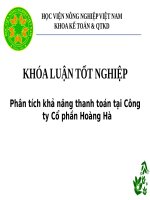 Phân tích khả năng thanh toán tại công ty cổ phần hoàng hà 