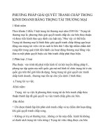 PHƯƠNG PHÁP GIẢI QUYẾT TRANH CHẤP TRONG KINH DOANH BẰNG TRỌNG tài THƯƠNG mại 