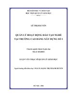 Quản lý hoạt động đào tạo nghề tại trường Cao đẳng Xây dựng số 1 (Luận văn thạc sĩ)