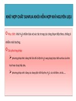 KHỬ hợp CHẤT SUNFUA KHỎI hỗn hợp KHÍ NGUYÊN LIỆU 
