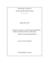 Tác động của phong cách lãnh đạo tích hợp đến động lực phụng sự công của công chức nghiên cứu trên địa bàn thành phố bến tre 