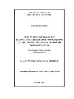 Quản lý hoạt động giáo dục kỹ năng sống cho học sinh trong trường tiểu học Trường Yên huyện Chương Mỹ  Thành phố Hà Nội (Luận văn thạc sĩ)