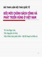BÀI THAM LUẬN ĐỔI MỚI CHÍNH SÁCH CÔNG VÀ PHÁT TRIỂN VÙNG Ở ViỆT NAM