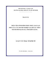 Phân tích tình hình trốn thuế, gian lận thuế của các doanh nghiệp tại chi cục thuế thành phố rạch giá tỉnh kiên giang 