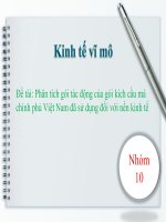 Phân tích gói tác động của gói kích cầu mà chính phủ việt nam đã sử dụng đối với nền kinh tế 