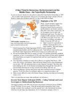 A new threat to democracy the environment and the middle class the TPP by gordon miller 